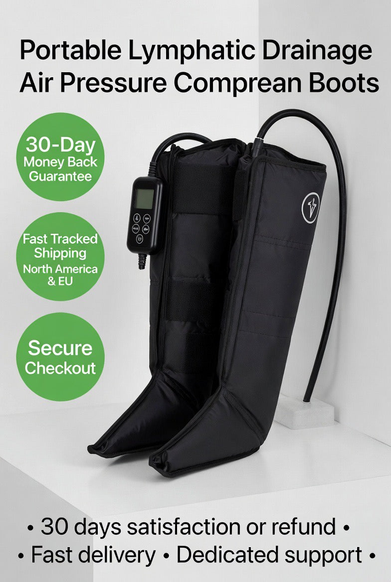 Air Compression Leg Massage Boots - Lymphatic Drainage & Recovery